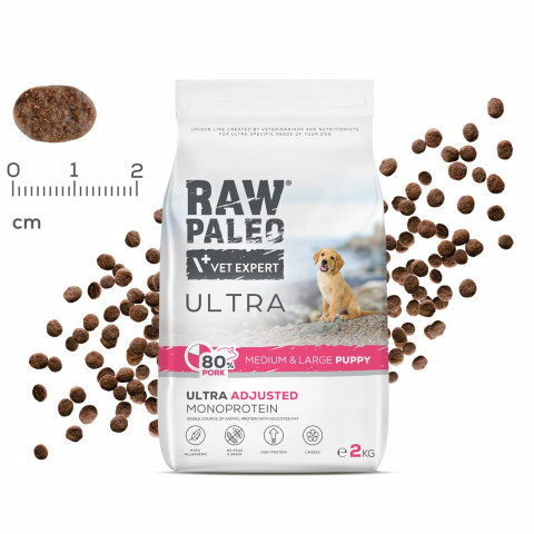 RAW PALEO Ultra Pork Medium & Large Puppy - trockenfutter für Hunde - 2kg - Fotogalerie 3