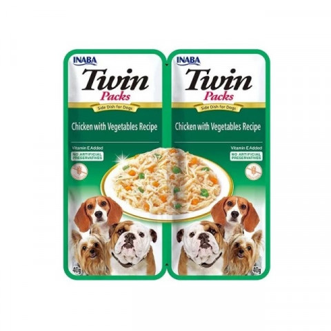 INABA Dog Twin Chicken with vegetables - Nassfutter für Hunde - 2x40g - Fotogalerie 1