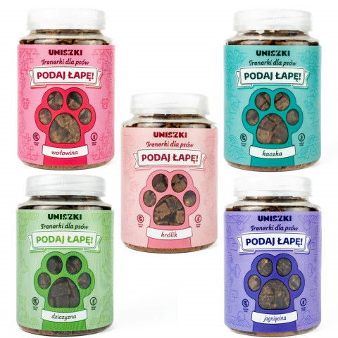 UNISZKI Trainingsleckerlis Podaj łapę MIX 5 Sorten - Hundesnack - 5x210g - Fotogalerie 1