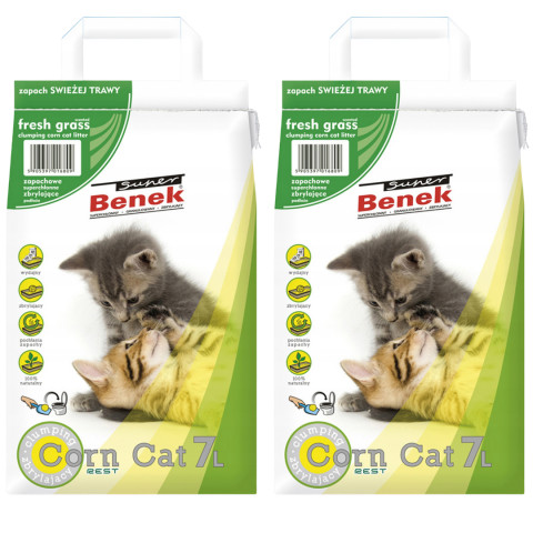CERTECH Super Benek Corn Cat Frisches Gras – klumpende Maisstreu – 2x7l - Fotogalerie 1