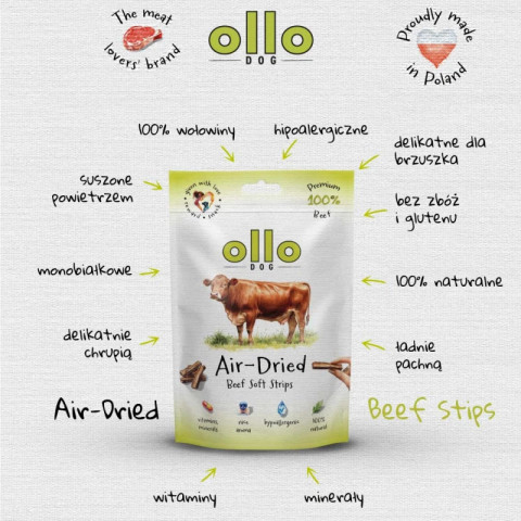 OLLO Air-Dried Beef strips - leckerli für hunde - 80g - Fotogalerie 4