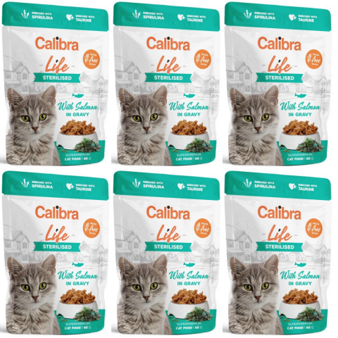 CALIBRA Cat Life pouch Sterilised Salmon in gravy - Nassfutter für Katzen - 6x85g - Fotogalerie 1