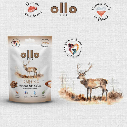 OLLO Air Dried Training Venison Cubes - leckerli für hunde - 80g - Fotogalerie 2