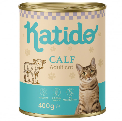 KATIDO Calf - nassfutter für Katzen - 400g - Fotogalerie 1