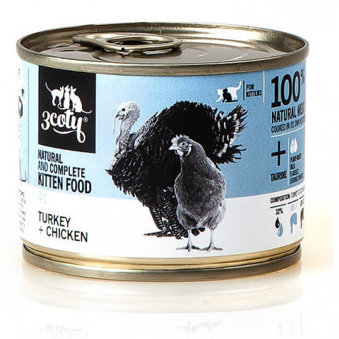 3COTY 41. Turkey and chicken for kittens - nassfutter für Katzen - 6x180g - Fotogalerie 6