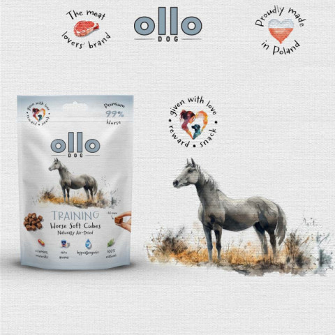 OLLO Air Dried Training Horse Cubes - leckerli für hunde - 80g - Fotogalerie 2