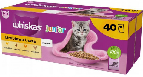 WHISKAS Junior Poultry in jelly - nassfutter für Katzen - 40 x 85g - Fotogalerie 1