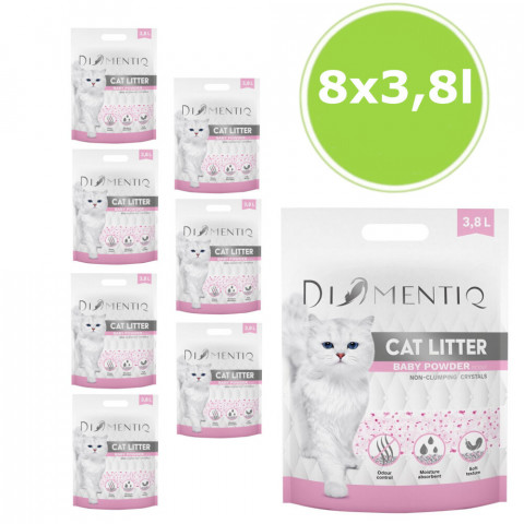 DIAMENTIQ Baby-Pulver Silikon-Katzenstreu ohne Klumpenbildung - 8x3,8 l - Fotogalerie 1