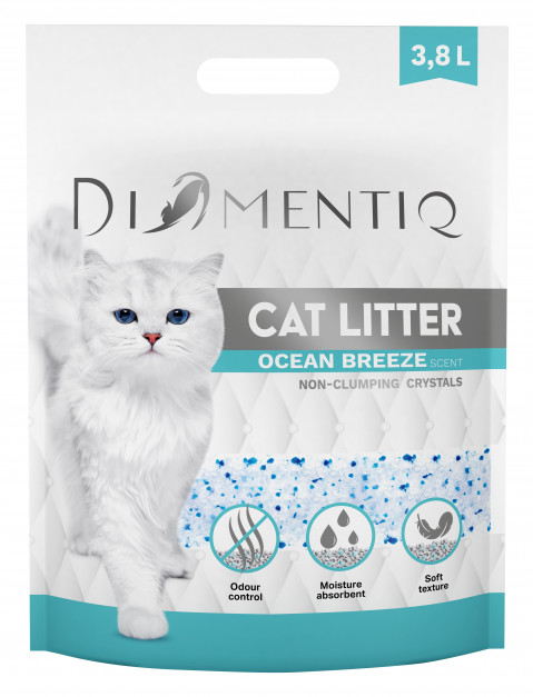 DIAMENTIQ Ocean Breeze Silikatstreu, nicht klumpend für Katzen – 10x3,8 l - Fotogalerie 6