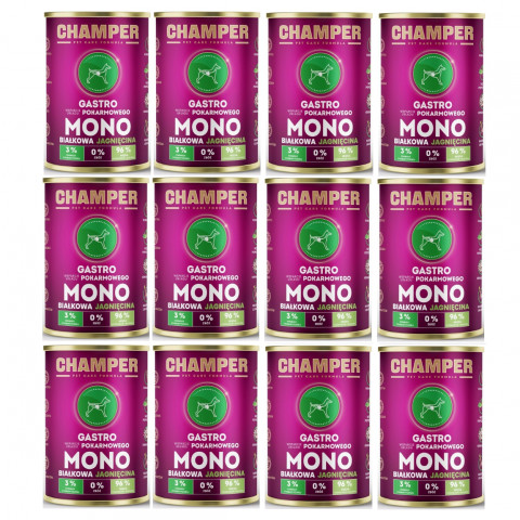 CHAMPER Gastro Monoprotein Lamm – Nassfutter für Hunde – 12×400 g - Fotogalerie 1
