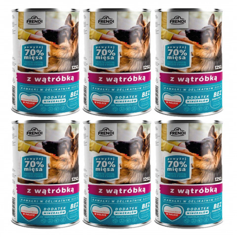 FRENDI mit Leber Stücke in feiner Soße - Nassfutter für Hunde - 6x1250g - Fotogalerie 1