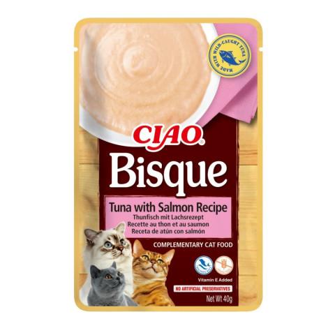 INABA Ciao Bisque Creamy soup with tuna, chicken, beef and salmon - Katze behandeln - 24x40g - Fotogalerie 3