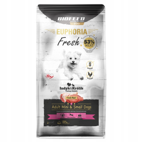 EUPHORIA Fresh Adult Turkey with rabbit XS/S - trockenfutter für Hunde - 500g - Fotogalerie 1