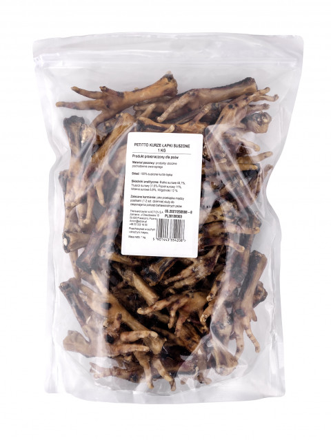 PETITTO Dried chicken feet - leckerli für hunde - 1kg - Fotogalerie 6