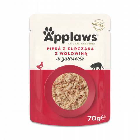 APPLAWS Chicken Breast with Beef in Jelly - nassfutter für Katzen - 12x70g - Fotogalerie 2
