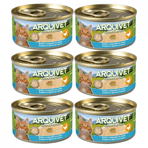 ARQUIVET Huhn in Sauce mit Sprotten - Katzennassfutter - 6x80g - Fotogalerie 1