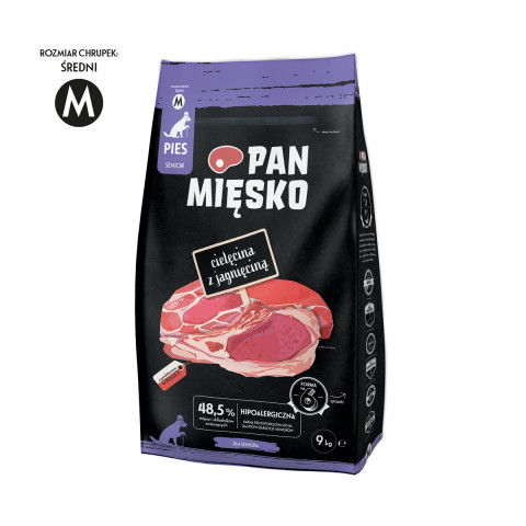 PAN MIĘSKO Kalb und Lamm Senior Kroketten M - Trockenfutter für Hunde - 9kg - Fotogalerie 1
