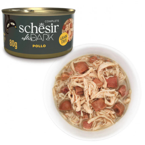 SCHESIR After dark Chicken in broth - nassfutter für Katzen - 80g - Fotogalerie 2