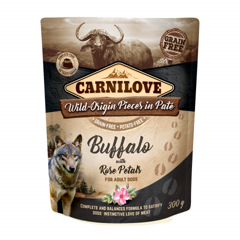 CARNILOVE Dog Pouch Wild Buffalo & Rose petals - Nassfutter für Hunde - 300g - Fotogalerie 1