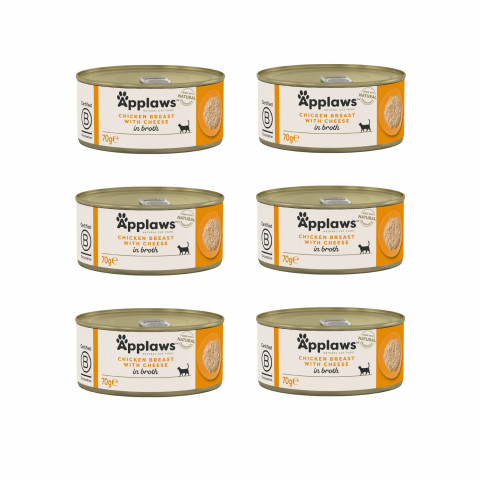 APPLAWS Chicken breast with cheese - nassfutter für Katzen - 6x70g - Fotogalerie 1