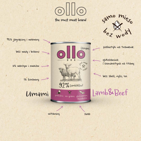 OLLO Umami Lamb and beef - Nassfutter für Hunde - 400g - Fotogalerie 6