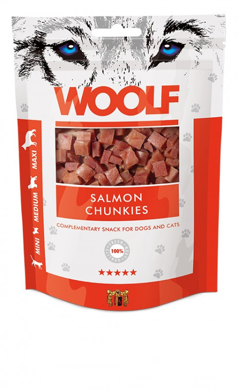 WOOLF Lachs Chunkies - Leckerli für Hund und Katze - 100 g - Fotogalerie 1
