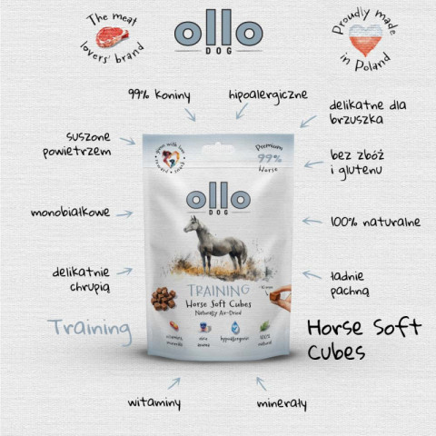 OLLO Air Dried Training Horse Cubes - leckerli für hunde - 80g - Fotogalerie 4