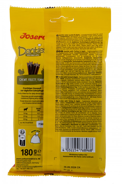 JOSERA Denties Turkey with apple - Hundeleckerli - 180g - Fotogalerie 3