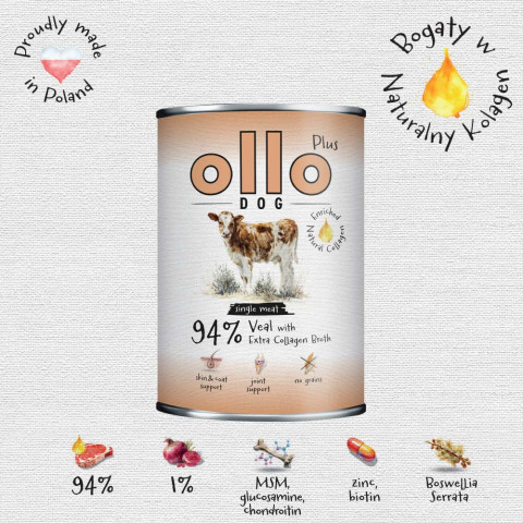 OLLO Plus Collagen Veal - Nassfutter für Hunde - 400g - Fotogalerie 3
