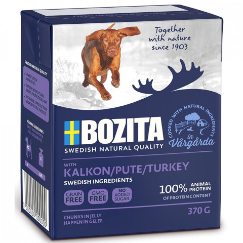 BOZITA Nasses Hundefutter Stückchen in Gelee Truthahn 370 g - Fotogalerie 1
