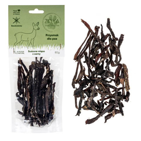 ZOYA Dried deer meat - leckerli für hunde - 80g - Fotogalerie 2