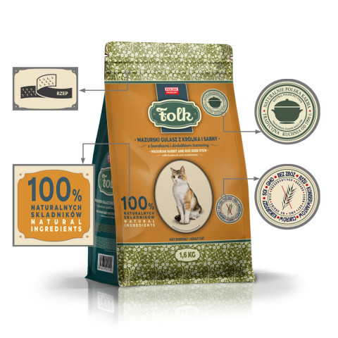 FOLK Masurian-style rabbit and roe deer stew with beets and cranberries - trockenfutter für Katzen - 1,6kg - Fotogalerie 4