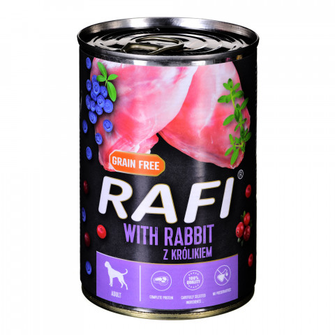 Dolina Noteci RAFI Kaninchen, Blaubeere, Cranberry - Nasses Hundefutter 400 g - Fotogalerie 1