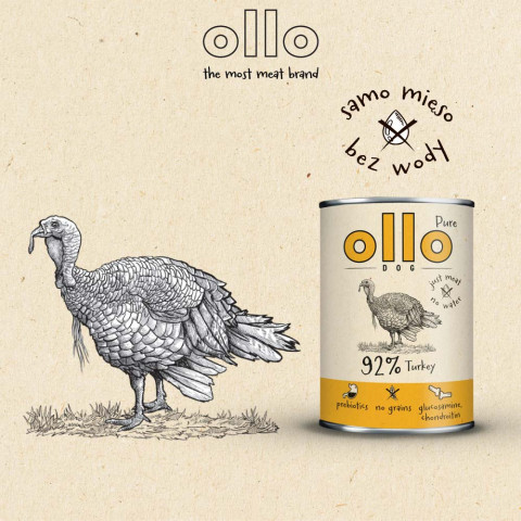 OLLO Pure Turkey - Nassfutter für Hunde - 850g - Fotogalerie 4