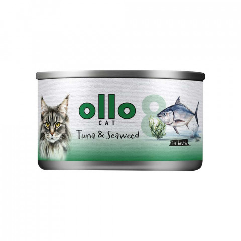 OLLO Cat nr 8 Tuna & Seaweed in broth - nassfutter für Katzen - 70g - Fotogalerie 1