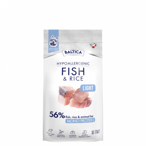 BALTICA Nutraceutic Hypoallergenic Light S Fish with rice - trockenfutter für Hunde - 3kg - Fotogalerie 1
