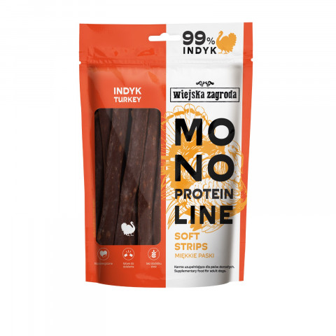 WIEJSKA ZAGRODA Monoprotein line Soft strips Turkey - leckerli für hunde - 100g - Fotogalerie 1