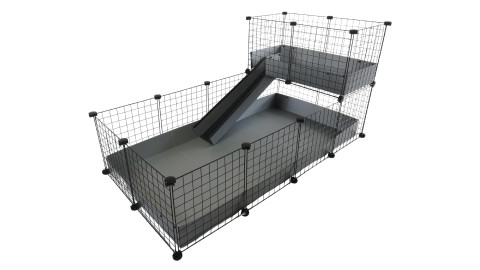 C&C Modularer Käfig 4x2 + Loft 2x1+ graue Rampe - Fotogalerie 1
