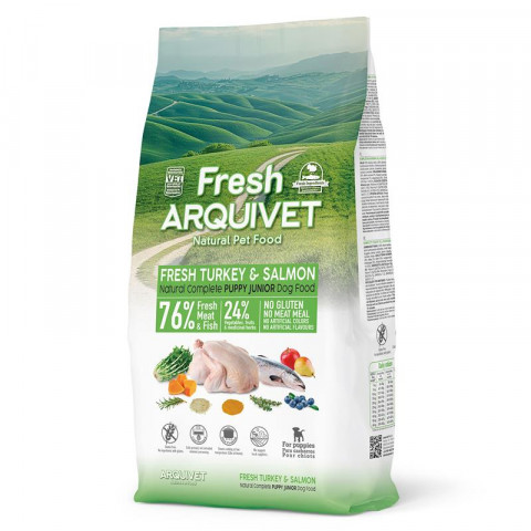 ARQUIVET Fresh Puppy Truthahn und Lachs - halbfeuchtes Hundefutter - 10kg - Fotogalerie 1