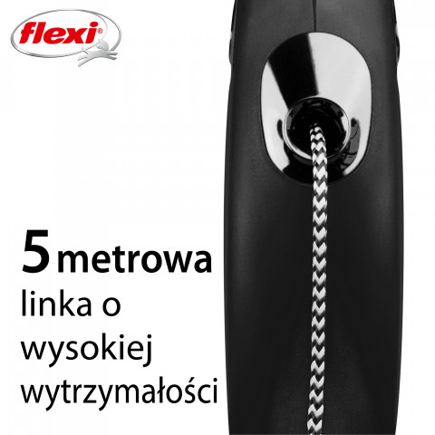 Flexi New CLASSIC 5 m Schwarz Hund Rückziehbare Leine - Fotogalerie 5
