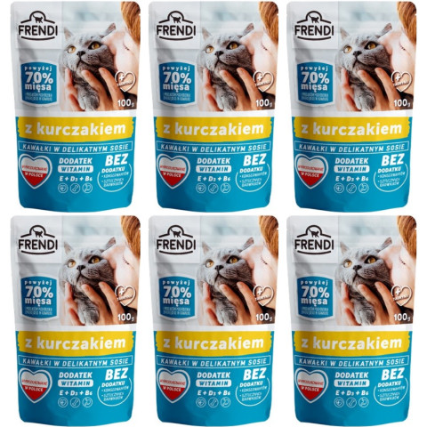 FRENDI Stückchen in Soße mit Huhn - Nassfutter für Katzen - 6x100g - Fotogalerie 1