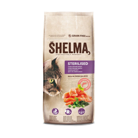 SHELMA Sterilised Salmon - trockenfutter für Katzen - 8kg - Fotogalerie 1