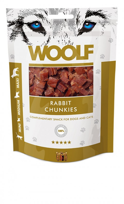 WOOLF Kaninchen Chunkies - Leckerli für Hund und Katze - 100 g - Fotogalerie 1