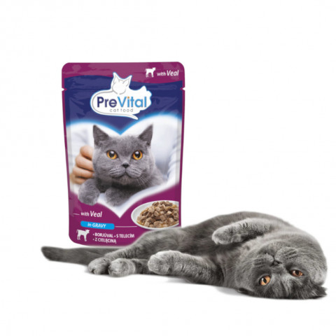 PREVITAL Veal in gravy - nassfutter für Katzen - 100g - Fotogalerie 3