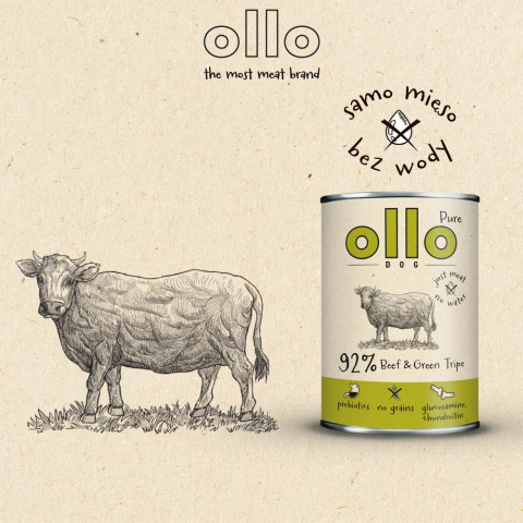 OLLO Pure Beef and Green tripe - Nassfutter für Hunde - 400g - Fotogalerie 5