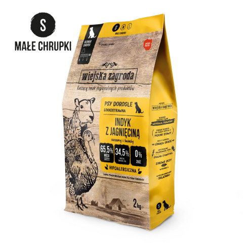 WIEJSKA ZAGRODA Truthahn mit Lamm Crunchy S - Trockenfutter für Hunde - 2kg - Fotogalerie 1