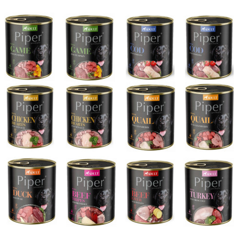 DOLINA NOTECI Piper Animals MIX Flavours - Nassfutter für Hunde - 12x800g - Fotogalerie 1