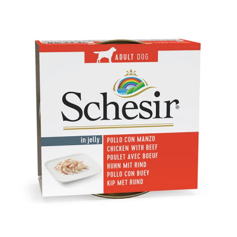SCHESIR in jelly Chicken with beef - nassfutter für Hunde - 150 g - Fotogalerie 1