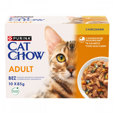  PURINA Cat Chow Huhn, Zucchini - Nassfutter für Katzen - 10x85 g - Fotogalerie 1