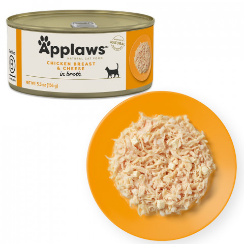 APPLAWS Chicken breast and cheese in broth - nassfutter für Katzen - 156g - Fotogalerie 2